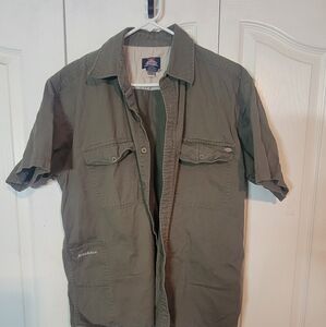 Dickies Men's Khaki Short Sleeve Shirt Jacket